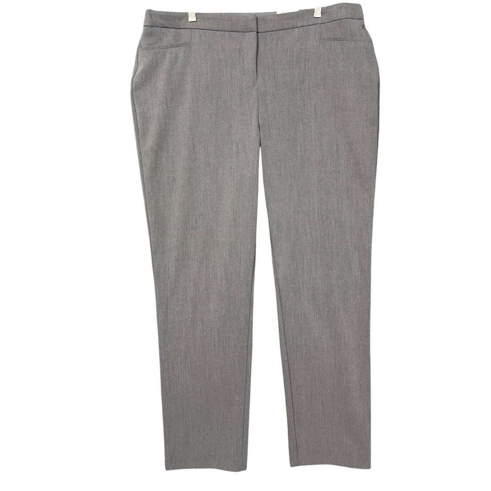 Alfani Pants Womens 18 Grey Straight Leg Essential Comfort Waist Career NWT
